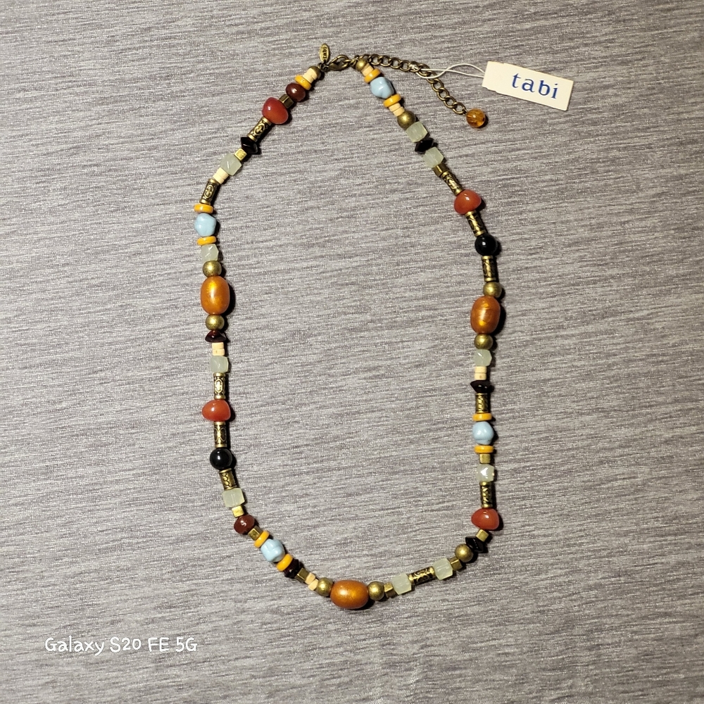 NWT Mixed Multicolor Natural & Man Made Tabi Beaded Necklace - Deadstock